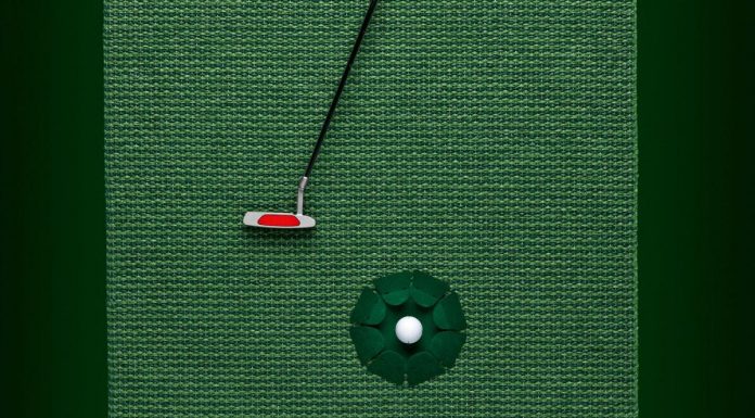 Design-autumn: carpets for Golf players and display cabinets with stuffed light