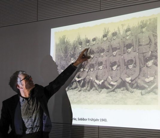 First shown a collection of photos from the concentration camp Sobibor
