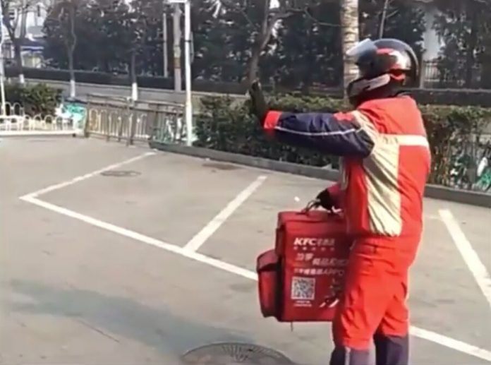 In China there was a service for the delivery of food without any contact with the courier
