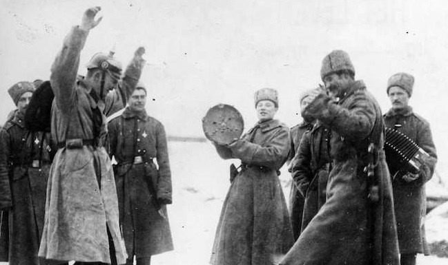 In some cases, Russian soldiers fraternized with the Germans in the First world In some cases, Russian soldiers fraternized with the Germans in the First world