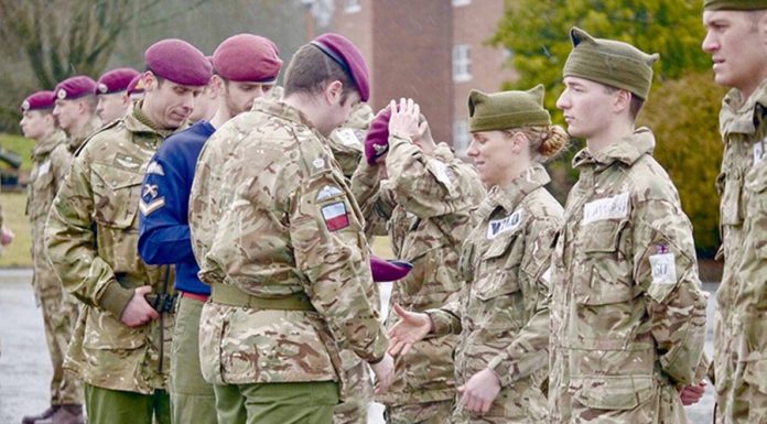 In the UK for the first time a parachutist paratrooper was a woman
