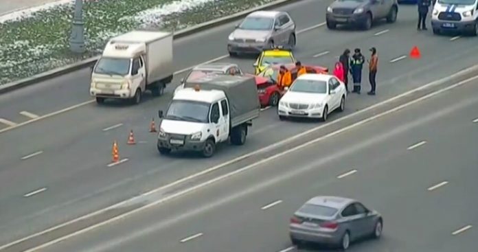 On Tverskaya street, an accident with multiple cars