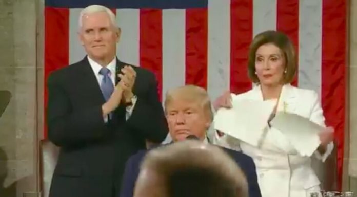 Pelosi ripped the text of the speech trump the U.S. Congress