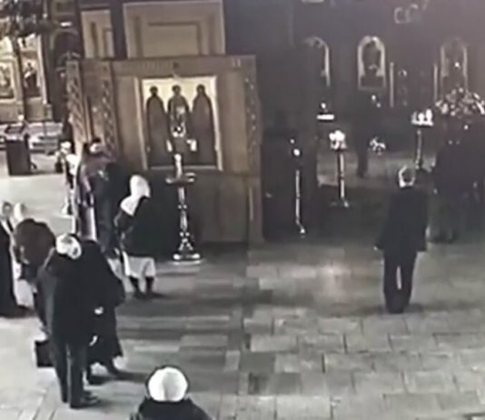 Published footage of the attack in the temple in Moscow
