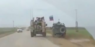 Published video of the incident with the armored vehicles of the armed forces of Russia and the USA in Syria