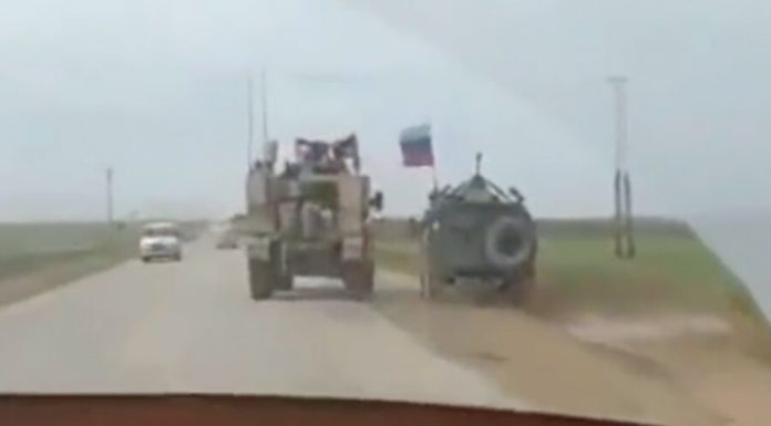 Published video of the incident with the armored vehicles of the armed forces of Russia and the USA in Syria
