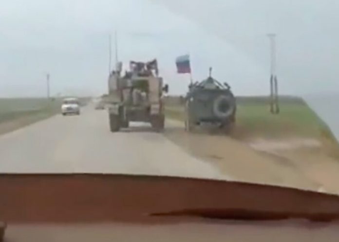 Published video of the incident with the armored vehicles of the armed forces of Russia and the USA in Syria