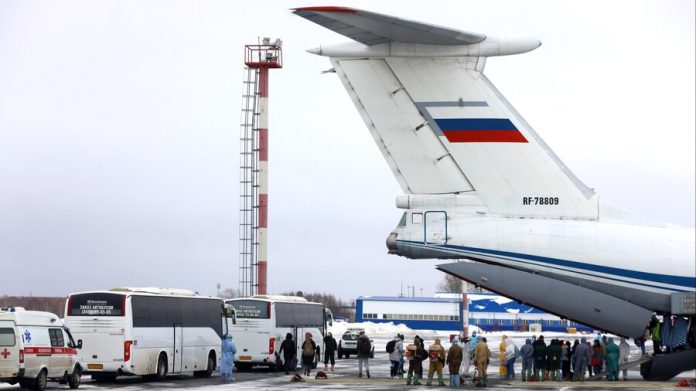 Returning from China around 230 Russians