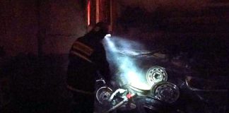 The fire occurred in a warehouse in the suburbs