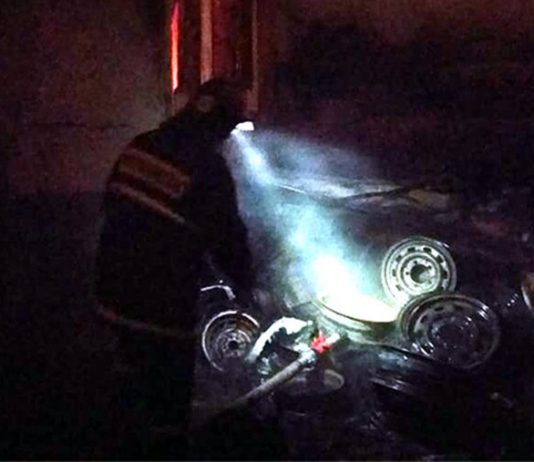 The fire occurred in a warehouse in the suburbs