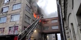 The fire occurred in the building of "Lenizdat" in Saint-Petersburg