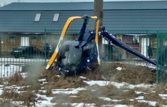 The helicopter touched a power line in the Yaroslavl region