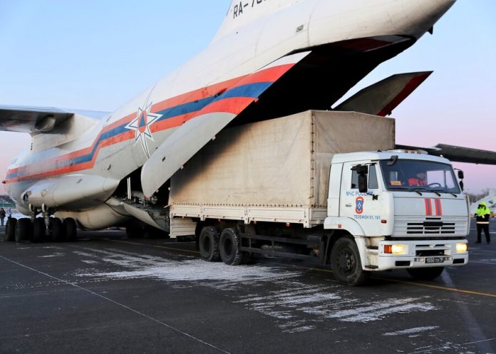 The plane EMERCOM of Russia with humanitarian aid flew to China