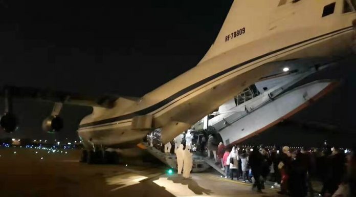 The second plane videoconferencing flew to Tyumen from Wuhan