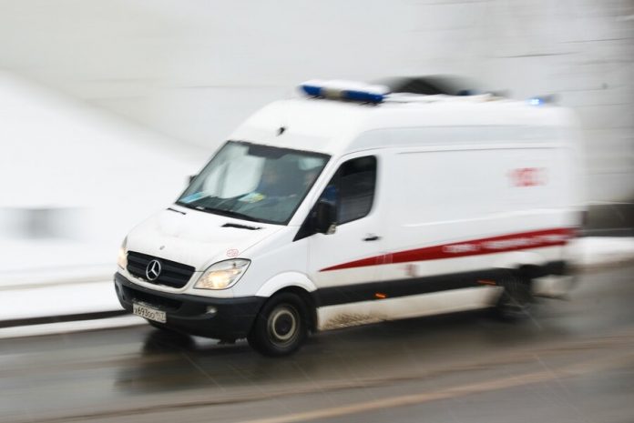 The van hit a child on school grounds in Moscow