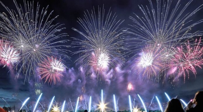 Where will fireworks in day of the defender of the Fatherland