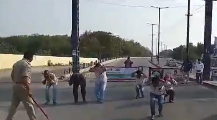 As police struggle with the violators of the quarantine: sticks, paint on his forehead, drones