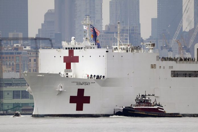 Military the hospital ship docked in new York