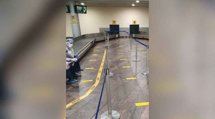 The markup for the distancing of passengers introduced in the capital’s airports The markup for the distancing of passengers introduced in the capital's airports