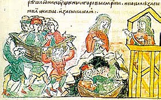 The revenge of Olga: that the Russian Princess was made with the Drevlyans for killing her husband