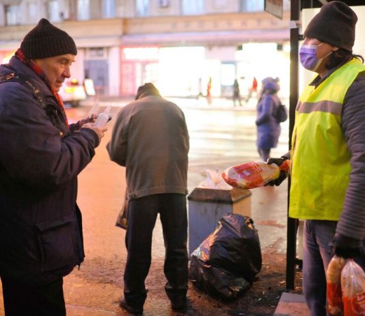 In Moscow, we additionally will buy food for the homeless