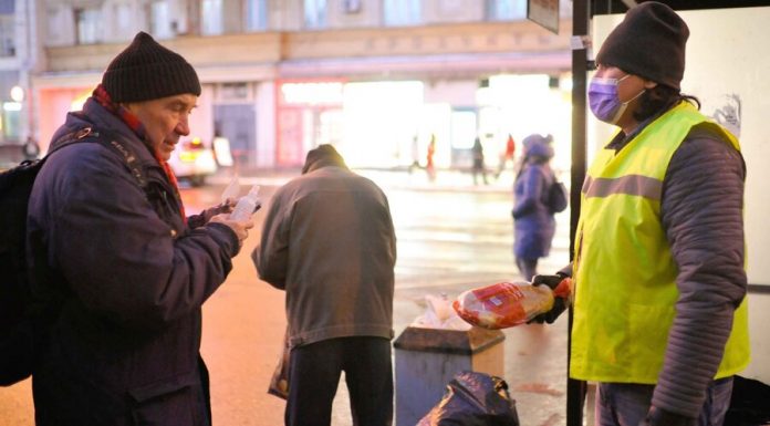 In Moscow, we additionally will buy food for the homeless