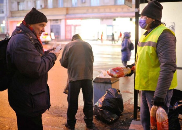 In Moscow, we additionally will buy food for the homeless