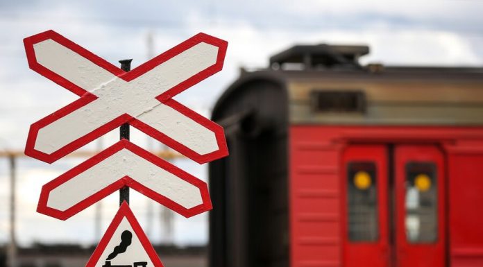 The train crashed into a tractor at a railway crossing in the Tomsk region