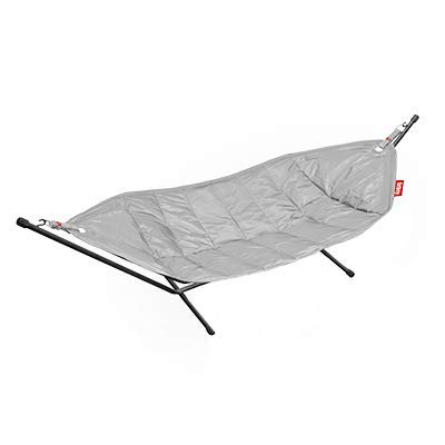 Fatboy Headdemock Hängematte | Hängematte für Zwei mit Gestell | Outdoor geeignet für Garten & Terrasse | 270 x 138 cm (Grau)